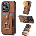 thumbnail image 1 of Jiahe Cover for iPhone 12 Pro, Wallet Case with Built-in 360°Rotation Ring Stand,Anti-Drop Shockproof Credit Card Slots Lens Protector Cover,Support Magnetic Car Mount,, brown, 1 of 1