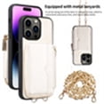 thumbnail image 1 of Jiahe Cover for iPhone 13, Crossbody Zipper Wallet Case,Shockproof PU Leather Kickstand Folio Case with Card Slots Holder Shoulder Strap Lanyard Case Cover, white, 1 of 7