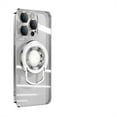 thumbnail image 1 of Jiahe Cover for iPhone 13 Pro, Case with Invisible Stand,Compatible with MagSafe,Slim Shockproof Lens Protector Transparent Back Cover,Support Magnetic Car Mount, silver, 1 of 8