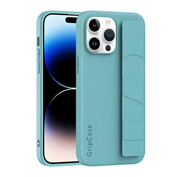 Jiahe Cover for iPhone 13 Pro Max, Shockproof PU Leather with Wristband Case,Lightweight Anti-Scratch Soft TPU Bumper Slim PC Back Case Cover, lakeblue