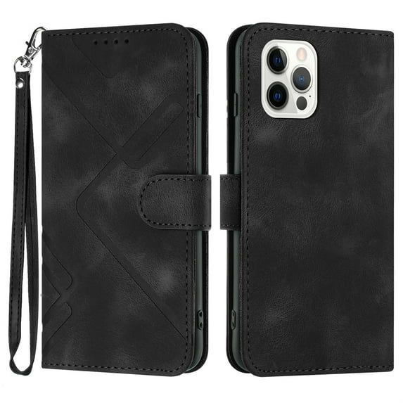 Jiahe Cover for iPhone 13, Wallet Case with Credit Card Holder, Hybrid Shockproof Flip Leather Magnetic Clasp Kickstand with Wristband Case Cover, black