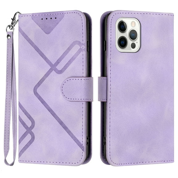 Jiahe Cover for iPhone 13, Wallet Case with Credit Card Holder, Hybrid Shockproof Flip Leather Magnetic Clasp Kickstand with Wristband Case Cover, purple