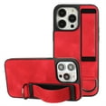 thumbnail image 1 of Jiahe Cover for iPhone 14 Plus, Slim Hybrid Shockproof Leather Case,with Wristband Kickstand Strap Hand Holder Ring Soft TPU Bumper Protective Case Cover, red, 1 of 6
