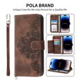 thumbnail image 1 of Jiahe Cover for iPhone 14 Plus, Wallet Case with Card Holder,Embossde Flower Flip Leather Magnetic Shockproof Card Slots Stand with Shoulder Strap Full Body Cover Case, brown, 1 of 8
