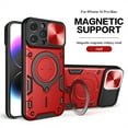 thumbnail image 1 of Jiahe Cover for iPhone 14 Pro, Compatible with MagSafe Case,Slim Plating Shockproof Built-in Invisible Rotation Ring Stand Lens Protector Case Cover,Support Magnetic Car Mount, black, 1 of 7