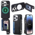 thumbnail image 1 of Jiahe Cover for iPhone 14 Pro Max, Multi-function Wallet Phone Case,Shockproof Magnetic MagSafe Zipper Wallet Flip Leather Card Slots Holder Case,Compatible with MagSafe , black, 1 of 5