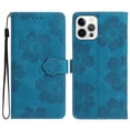 thumbnail image 1 of Jiahe Cover for iPhone 14 Pro Max, Wallet Phone Case，Premium Flip Leather with Hand Strap Shockproof Flower Pattern Case with Magnetic Clasp Card Holder Kickstand Case Cover, blue, 1 of 1
