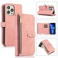 thumbnail image 1 of Jiahe Cover for iPhone 14 Pro, Mulit-Function Wallet Case,Flip Leather Zipper Card Holder Stand with Adjustable Shoulder Strap Full Body Protection Case Cover, pink, 1 of 7
