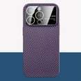 thumbnail image 1 of Jiahe Cover for iPhone 14 Pro, Slim Shockproof TPU Bumper Camera Lens Protector Case,Lightweight Anti-Scratch Carbon Fiber Hard PC Case Cover, darkpurple, 1 of 6