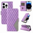 thumbnail image 1 of Jiahe Cover for iPhone 14, Wallet Case with Credit Card Holder,Rugged Magnetic Buckle Shockproof Folio Flip Leather Card Slot Stand Full Body Protection Case Cover, purple, 1 of 8