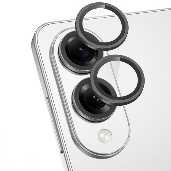 JiaheCover Camera Lens Protector for Samsung Galaxy S25 Edge, Individual Metal Ring Tempered Glass Lens Cover,Scratch Resistant Ultra-Thin HD Clear Lens Cover for Galaxy S25 Edge,Black