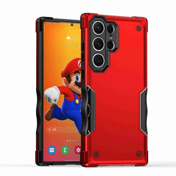 JiaheCover Galaxy S23 Ultra Case, Heavy Duty Armor Rugged Drop Protection Shockproof Protective Hard Plastic Cover Rubber Bumper Dual Layer Hybrid Phone Case for Samsung Galaxy S23 Ultra,Red