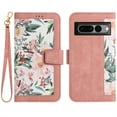 thumbnail image 1 of JiaheCover for Google Pixel 8, Crossbody Multi-Function Wallet Case,Rugged Magnetic Shockproof Flower Pattern Shoulder Strap,Card Holder Stand Full Body Protection Case, pink, 1 of 7