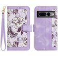 thumbnail image 1 of JiaheCover for Google Pixel 8, Crossbody Multi-Function Wallet Case,Rugged Magnetic Shockproof Flower Pattern Shoulder Strap,Card Holder Stand Full Body Protection Case, purple, 1 of 7