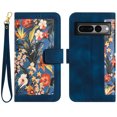 thumbnail image 1 of JiaheCover for Google Pixel 8, Crossbody Multi-Function Wallet Case,Rugged Magnetic Shockproof Flower Pattern Shoulder Strap,Card Holder Stand Full Body Protection Case, darkblue, 1 of 7