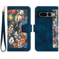 thumbnail image 1 of JiaheCover for Google Pixel 8 Pro, Crossbody Multi-Function Wallet Case,Rugged Magnetic Shockproof Flower Pattern Shoulder Strap,Card Holder Stand Full Body Protection Case, darkblue, 1 of 7