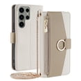 thumbnail image 1 of JiaheCover for Samsung Galaxy A71 5G, Fashion Cross body Wallet Case,Shockproof Zipper Wallet Card Slot Stand Metal Buckle with Metal Shoulder Strap Built-in Mirror PU Leather Case, white, 1 of 8