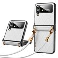 thumbnail image 1 of JiaheCover for Samsung Galaxy Z Flip 4 2022 Fashion Women's Case,Slim Shockproof with Adjustable Shoulder Strap Anti-frop Hinge Protector Case for Samsung Galaxy Z Flip 4 Crossbody-White, 1 of 7