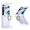 thumbnail image 1 of JiaheCover for Samsung Galaxy Z Flip5 2023 Built-in Small Screen Protector Case,Slim Shockproof Anti-Scratch Lightweight Hinge Protector Soft Transparent Ring Holder Case,Clear, 1 of 6