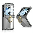 thumbnail image 1 of JiaheCover for Samsung Galaxy Z Flip5 2023 Built-in Small Screen Protector Case,Slim Shockproof Anti-Scratch Lightweight Hinge Protector Soft Transparent Ring Holder Case,Black, 1 of 6