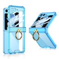 thumbnail image 1 of JiaheCover for Samsung Galaxy Z Flip5 2023 Built-in Small Screen Protector Case,Slim Shockproof Anti-Scratch Lightweight Hinge Protector Soft Transparent Ring Holder Case,Blue, 1 of 6