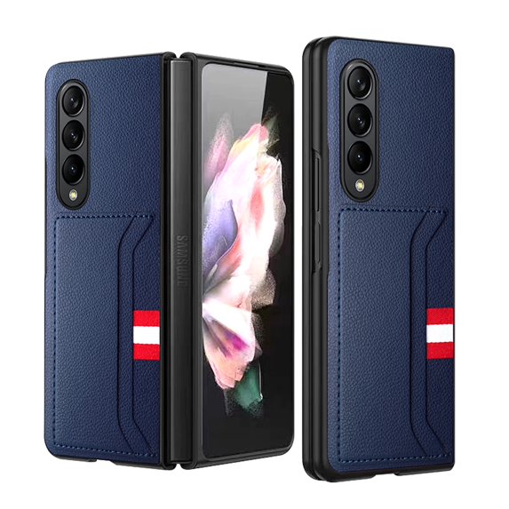 JiaheCover for Samsung Galaxy Z Fold4 wallet Case,Slim Hybrid Shockproof Card Slot Anti-Scratch with Built-in Screen Protector Lightweight PU Leather Case for Samsung Galaxy Z Fold4,7.6 inch,Blue
