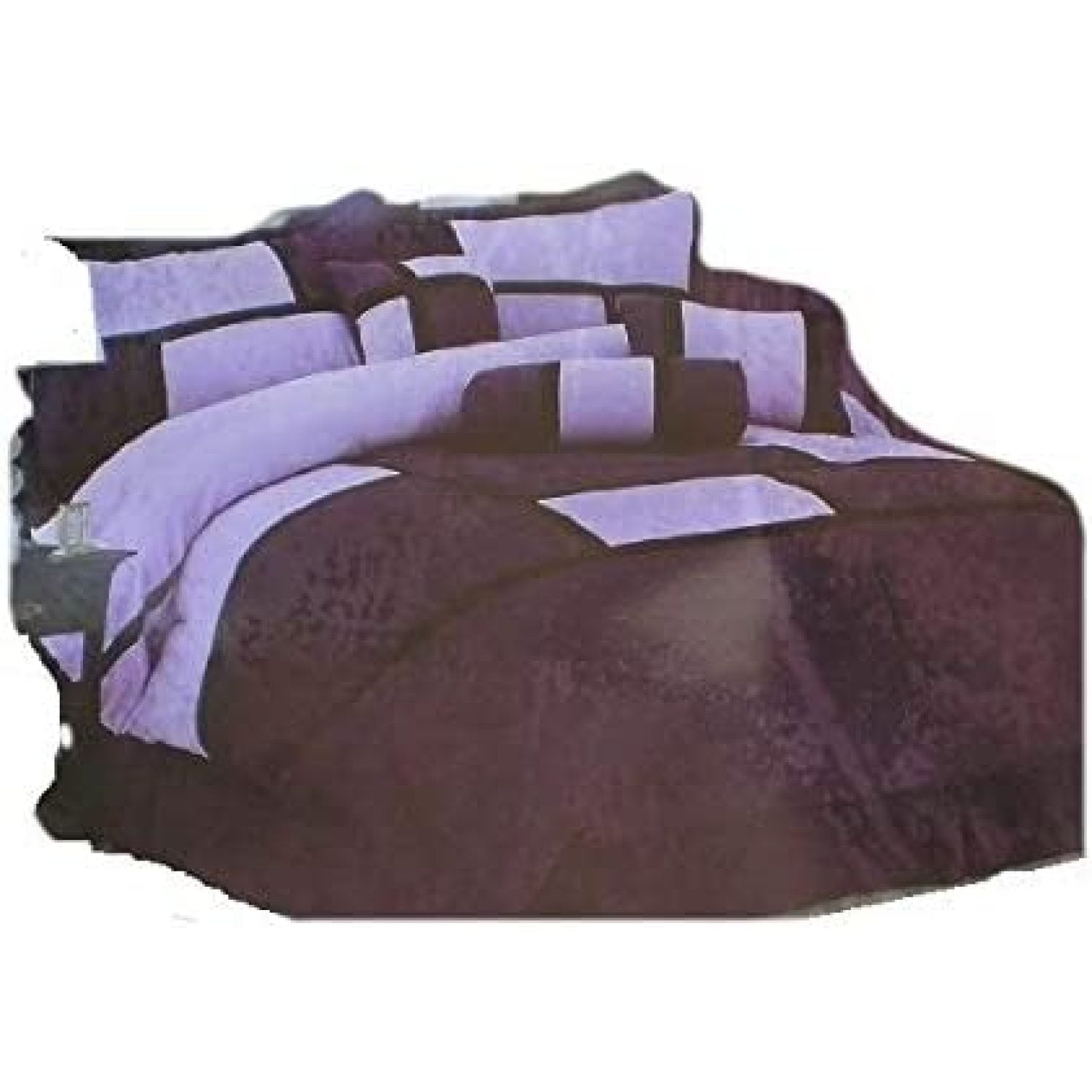 Jiaiun 7pc Soft Micro Suede Comforter Set BeddinginaBag, Purple