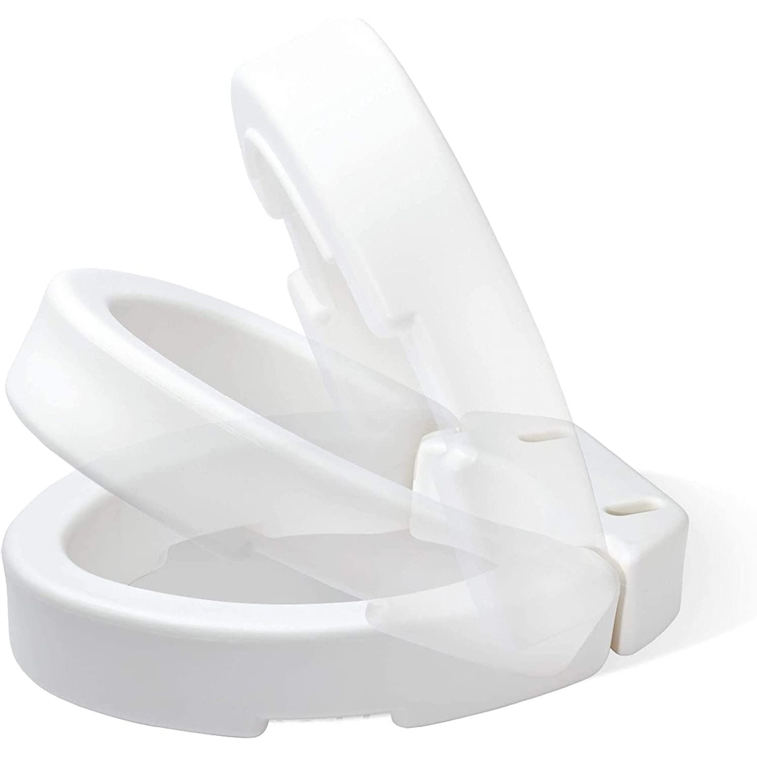 Jiaiun Elongated Hinged Toilet Seat Riser, Adds 3.5 Inches of Height to