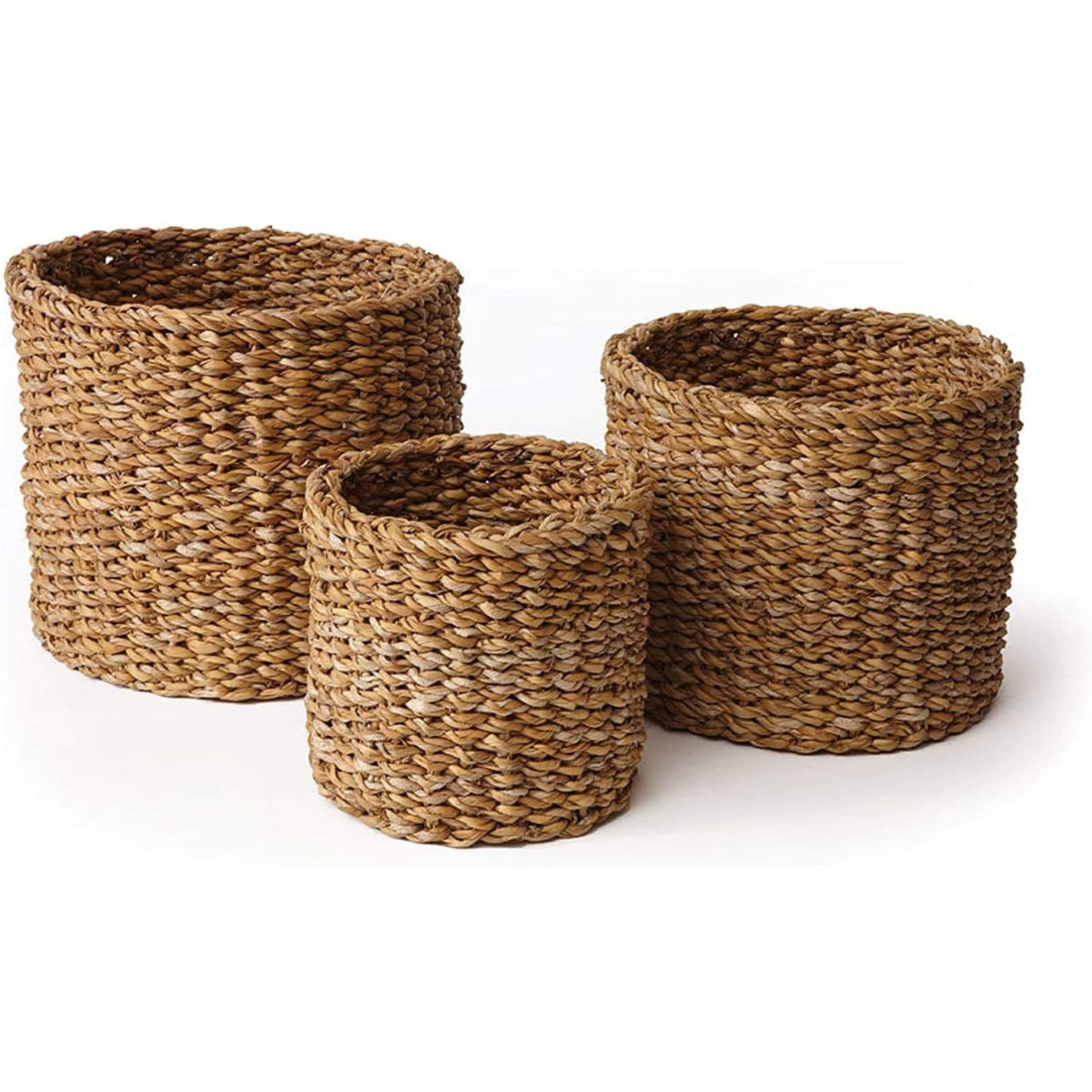 Jiaiun Seagrass Small Round Baskets, Set of 3