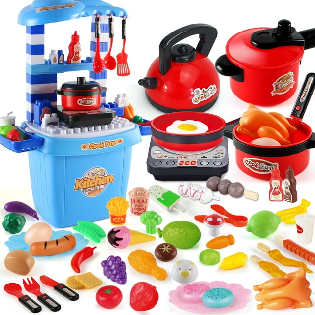 Jiakora Play Kitchen set for Girls 36 Years, Pretend Food Cooking Toy