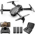 thumbnail image 1 of Jiakora V22 Foldable Drones with 1080P HD Camera for Adults, RC Quadcopter for Kids,WiFi FPV Live Video, Altitude Hold, Headless Mode, One Key Take Off,Waypoints,3 Batteries,Girls/Boys Gifts,Black, 1 of 8