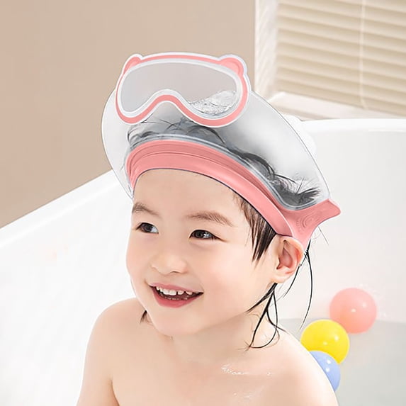 Jialinnn Plaid PP Shower Cap, 23 cm×23 cm, Pink