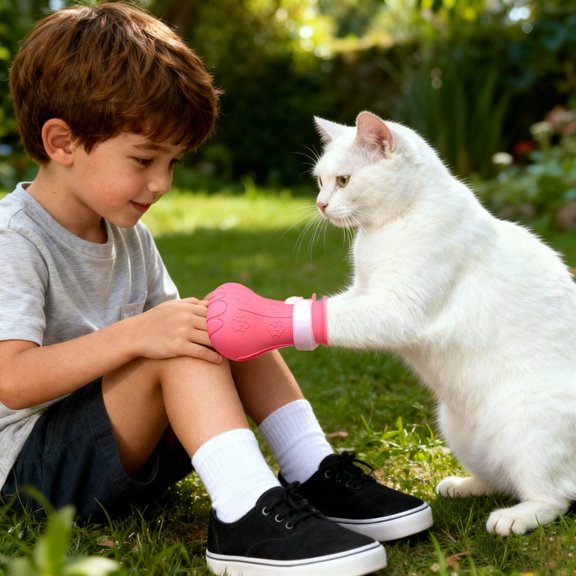 Jialinnn Protective Silicone Cat Boots, Pink