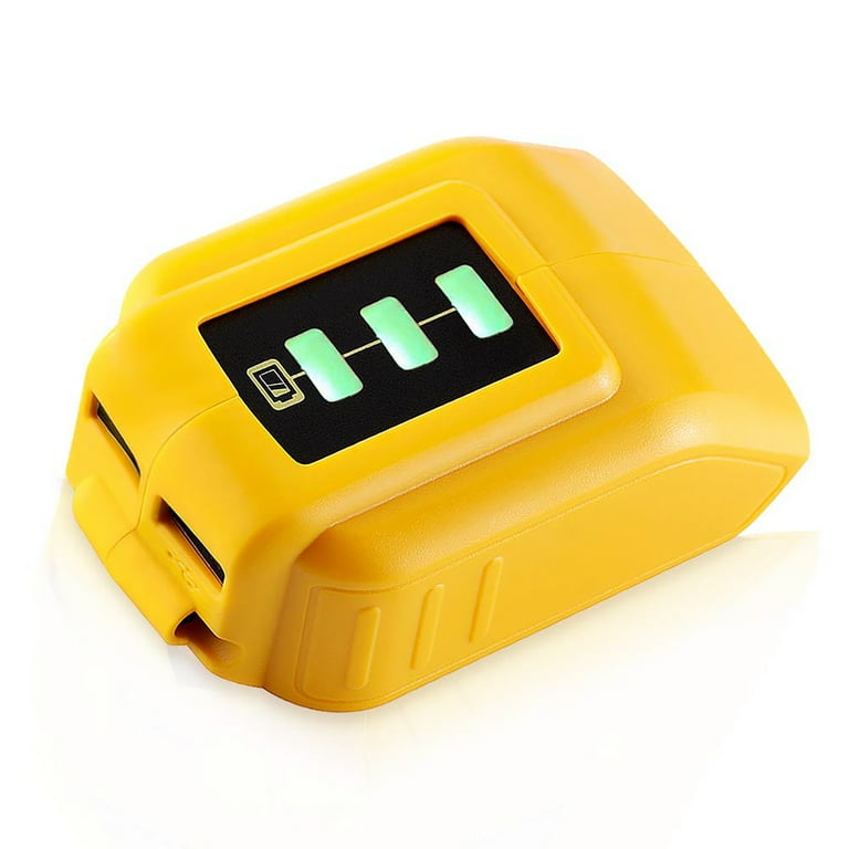 Jialitt USB Converter Charger Adapter Fit For dewalt Adapter battery Converter DCB091 Converters USB Charge Power Source Adapter With 2 USB Port