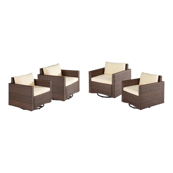 W Unlimited Set Of 4 Glider Chair With Dark Brown Finish SW1841SGC-SET4