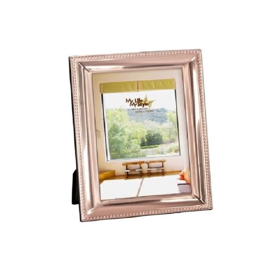 Jiallo 61344 4 x 6 in. Beveled Photo Frame with Beaded Border, Aluminum & Copper Finish