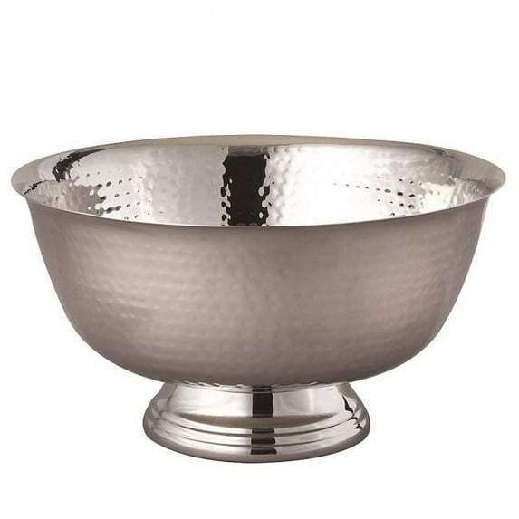 Jiallo 72143 10 in. Hammered Revere Bowl, Silver