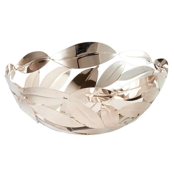 Jiallo 72441 11 x 4.5 in. Round Leaves Basket Stainless Steel Home Decor & Gift