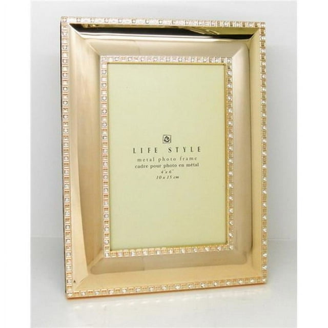 Jiallo 81295 5 x 7 in. Gold Plated with Sparkling Crystal Photo Frame