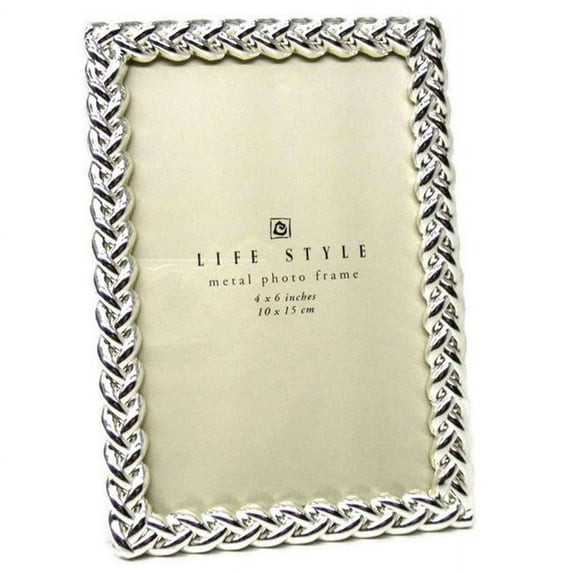Jiallo 81525 5 x 7 in. Photo Frame Knotted Border, Silver
