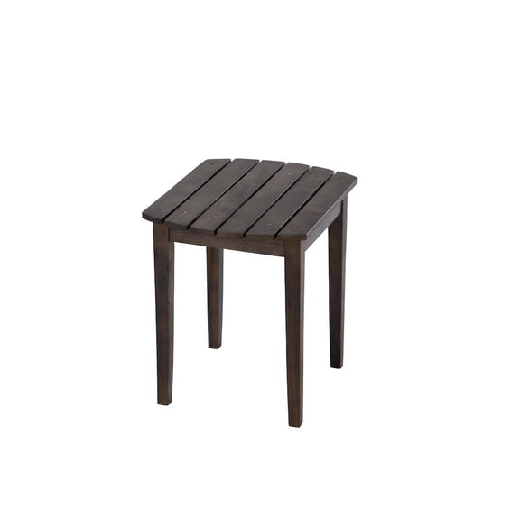 Jiallo Dark Brown Solid Wood Side Table