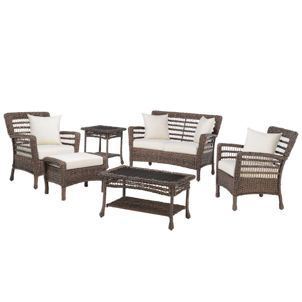Jiallo Faux Sea Grass Resin Rattan Patio Set - 1 Loveseat - Walmart.com