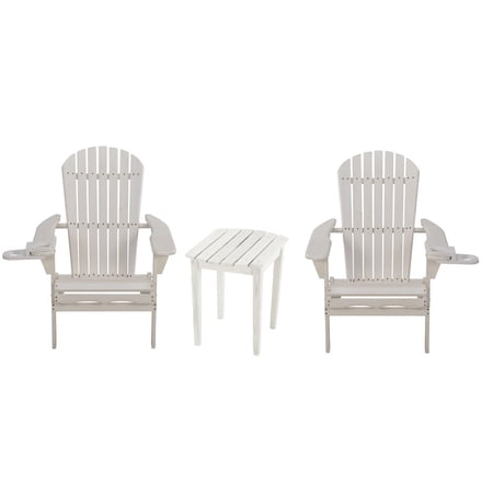 Jiallo Foldable Adirondack Chair With Cup Holder Bristro Set