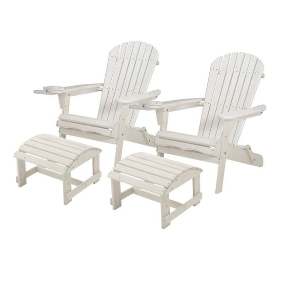 Jiallo Foldable Adirondack Chair With Cup Holder Conversation Set