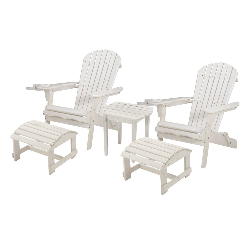 Jiallo Foldable Adirondack Chair With Cup Holder Conversation Set