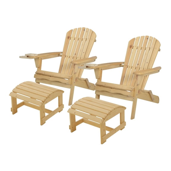 Jiallo Foldable Adirondack Chair With Cup Holder Conversation Set