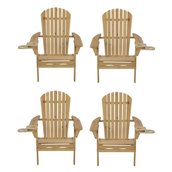 Jiallo Foldable Adirondack Chair With Cup Holder Set Of 4