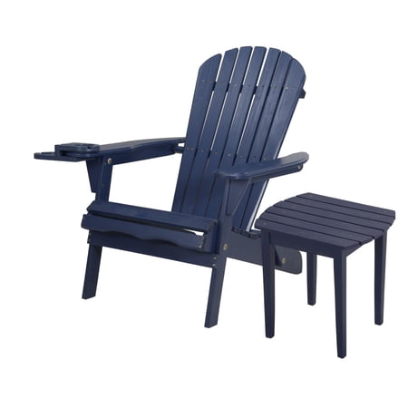 W Unlimited Foldable Chair With Cup Holder And End Table SW2136NV-CHET