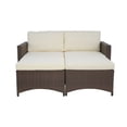 thumbnail image 1 of W Unlimited Studio Shine 4 Piece Modular Patio Loveseat and Ottoman Set in Brown, 1 of 1