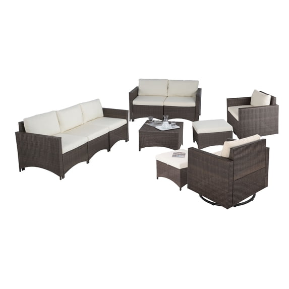 Studio Shine Collection 1 sofa 3 seater, 1 loveseat, 2 Swivel Chairs, 1 Ottoman and 1 Coffee Table